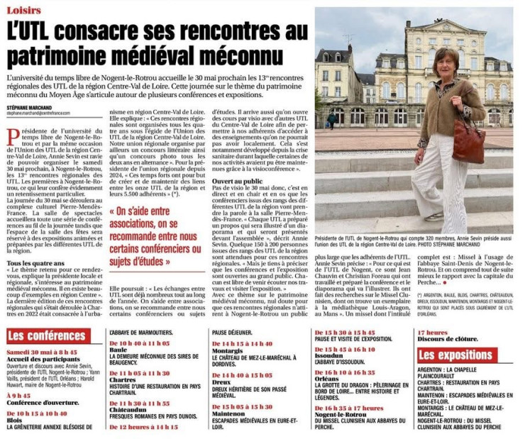 L'UTL de Nogent accueille les 13ème rencontres régionales le 30 mai